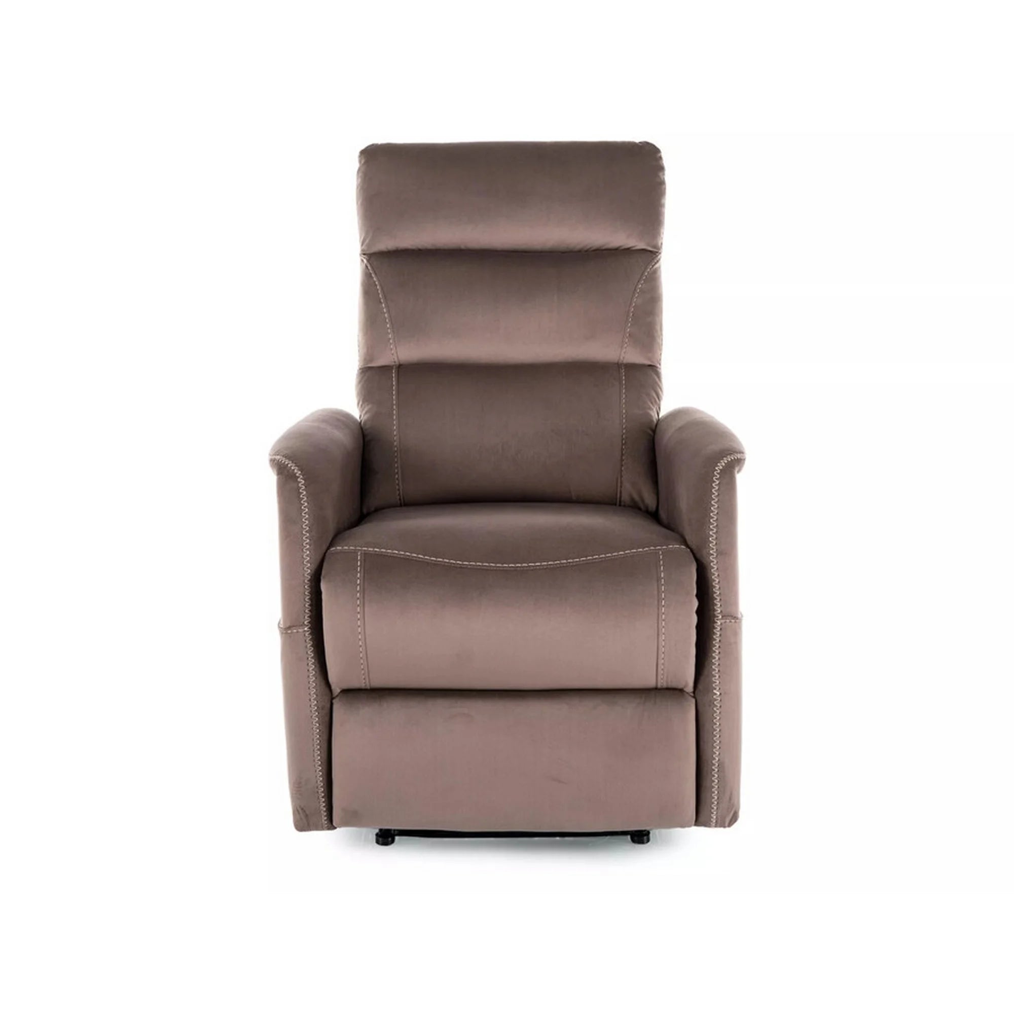 Fotoliu recliner SOLON M, stofa catifelata cappuccino - Bluvel 38, 74x86/162x106 cm