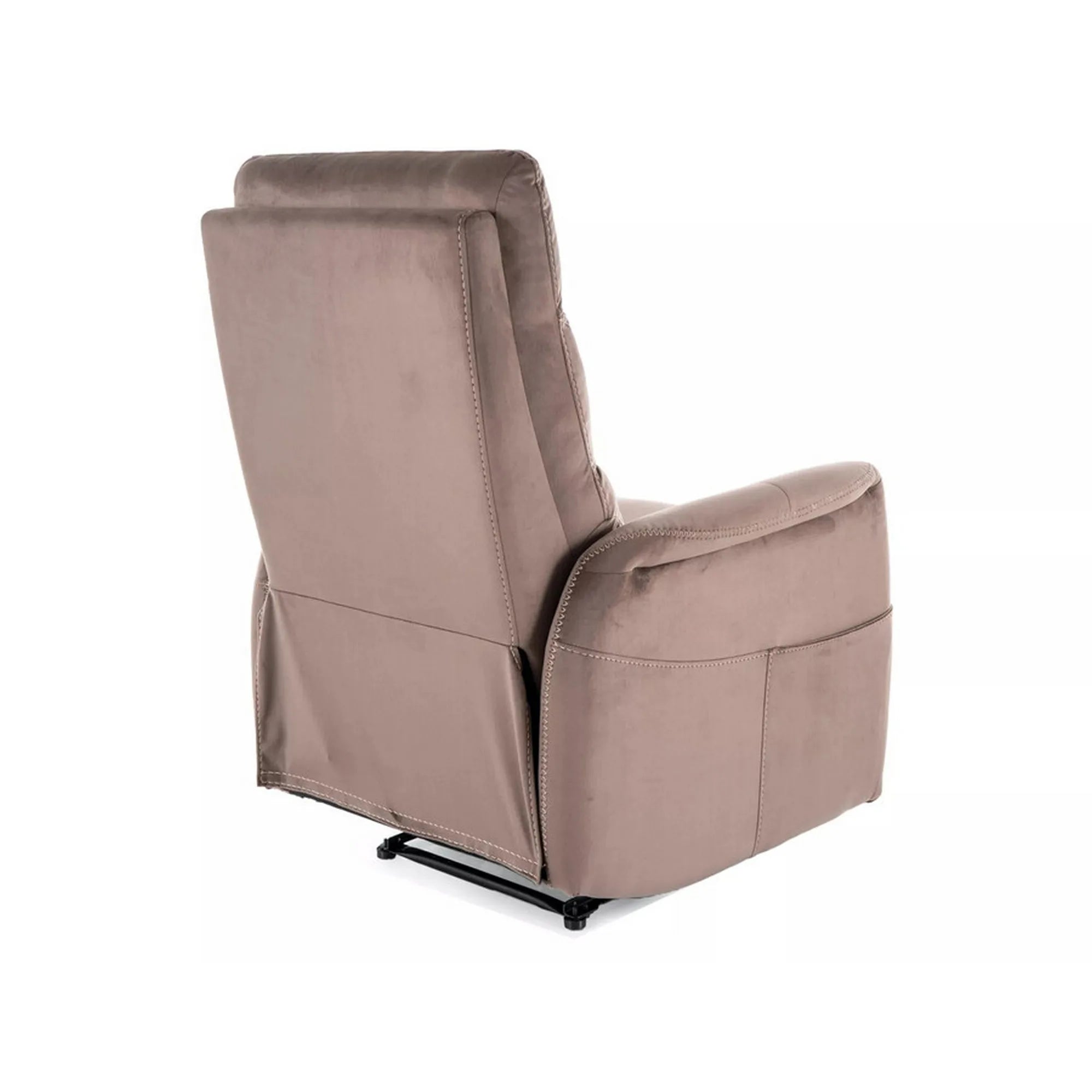 Fotoliu recliner SOLON M, stofa catifelata cappuccino - Bluvel 38, 74x86/162x106 cm