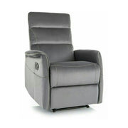 Fotoliu recliner SOLON M, stofa catifelata gri - Bluvel 14, 74x86/162x106 cm