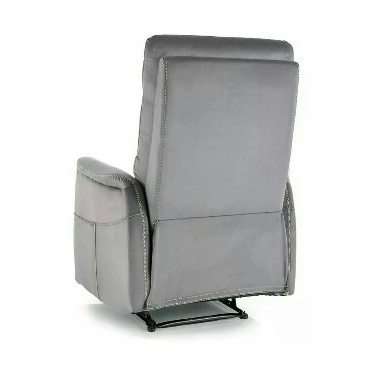 Fotoliu recliner SOLON M, stofa catifelata gri - Bluvel 14, 74x86/162x106 cm
