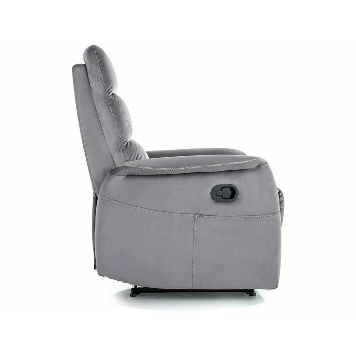 Fotoliu recliner SOLON M, stofa catifelata gri - Bluvel 14, 74x86/162x106 cm