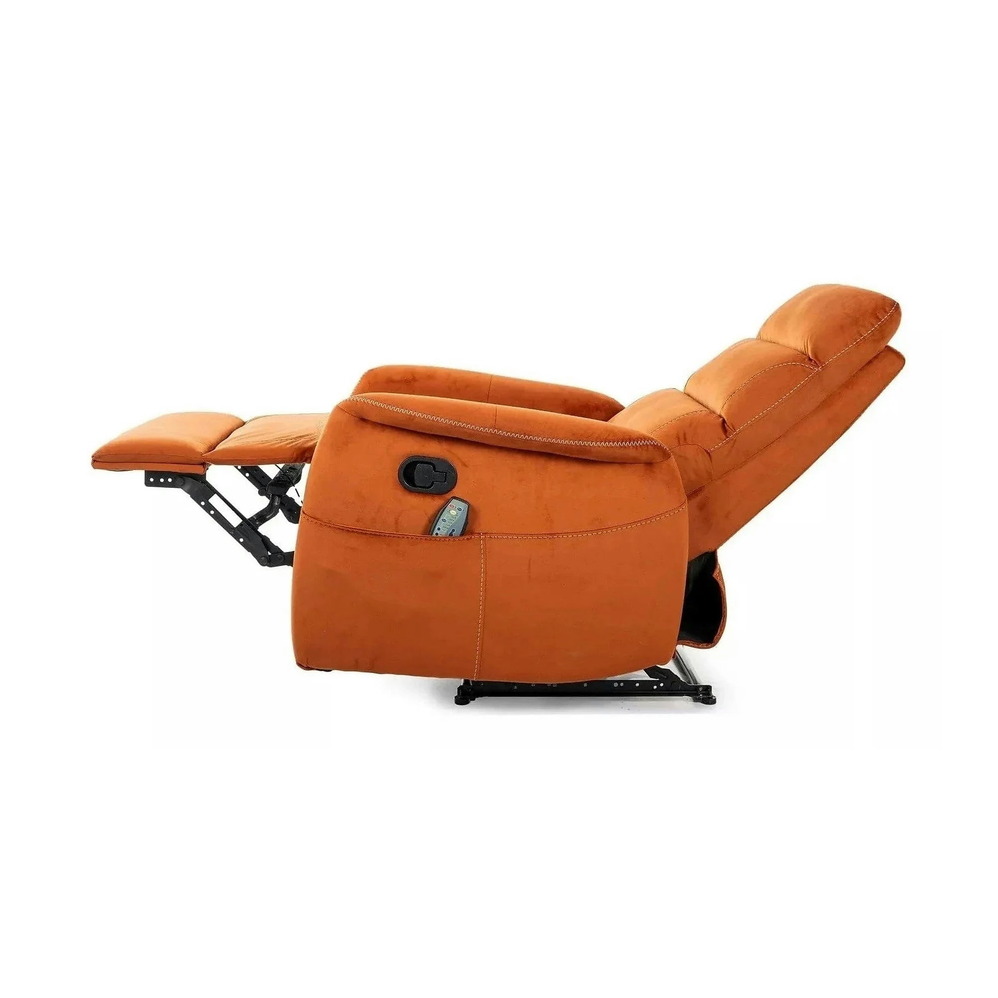 Fotoliu recliner SOLON M, stofa catifelata scortisoara - Bluvel 4215, 74x86/162x106 cm