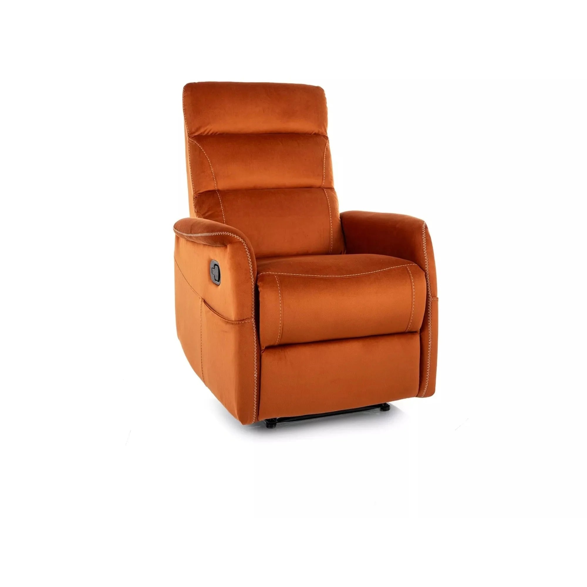 Fotoliu recliner SOLON M, stofa catifelata scortisoara - Bluvel 4215, 74x86/162x106 cm