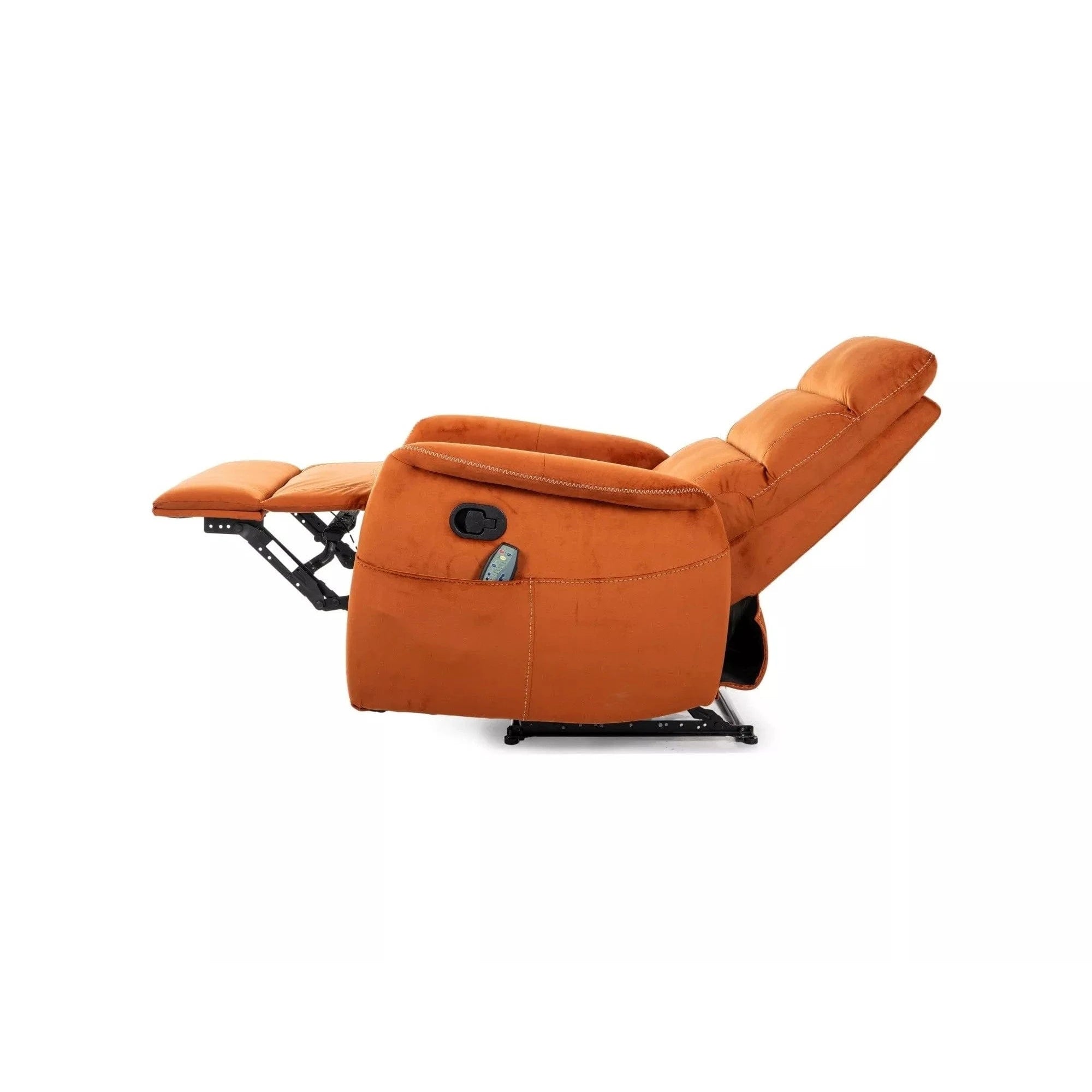 Fotoliu recliner SOLON M, stofa catifelata scortisoara - Bluvel 4215, 74x86/162x106 cm