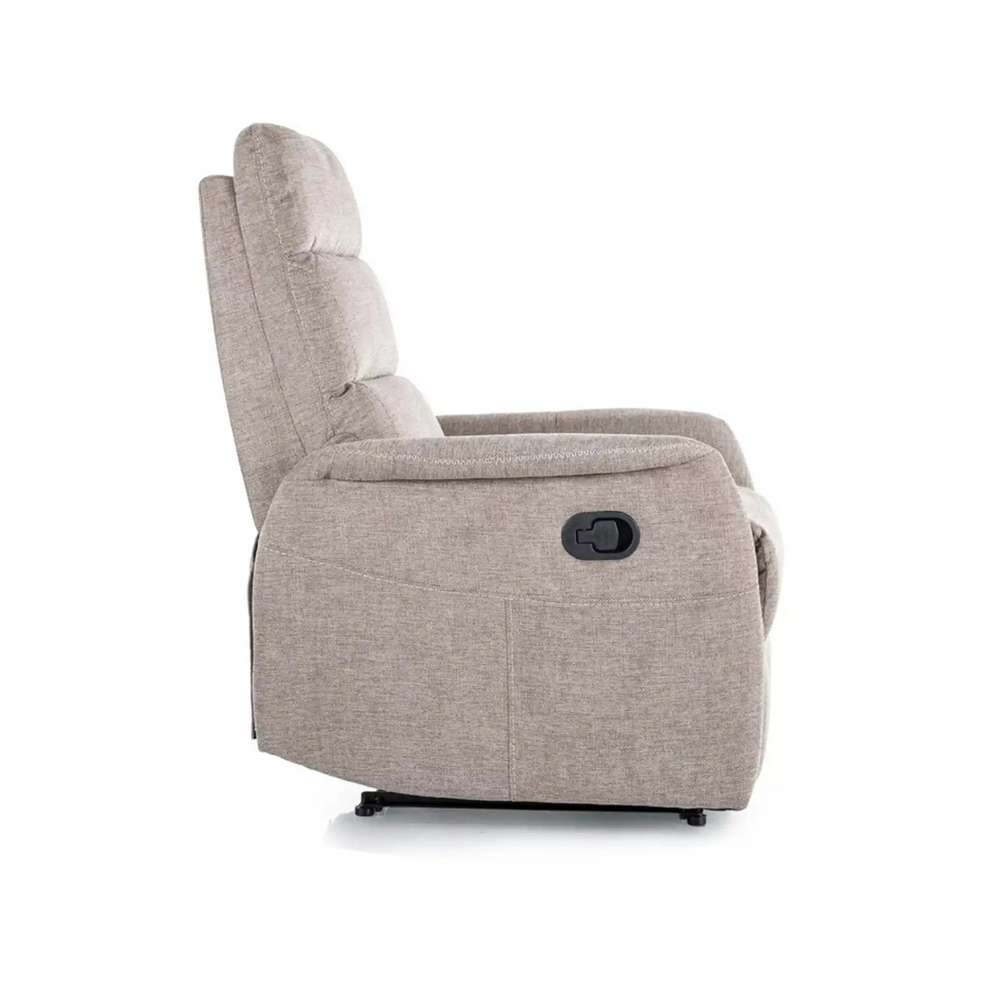 Fotoliu recliner SOLON M, stofa clasica bej - Brego 34, 74x86/162x106 cm