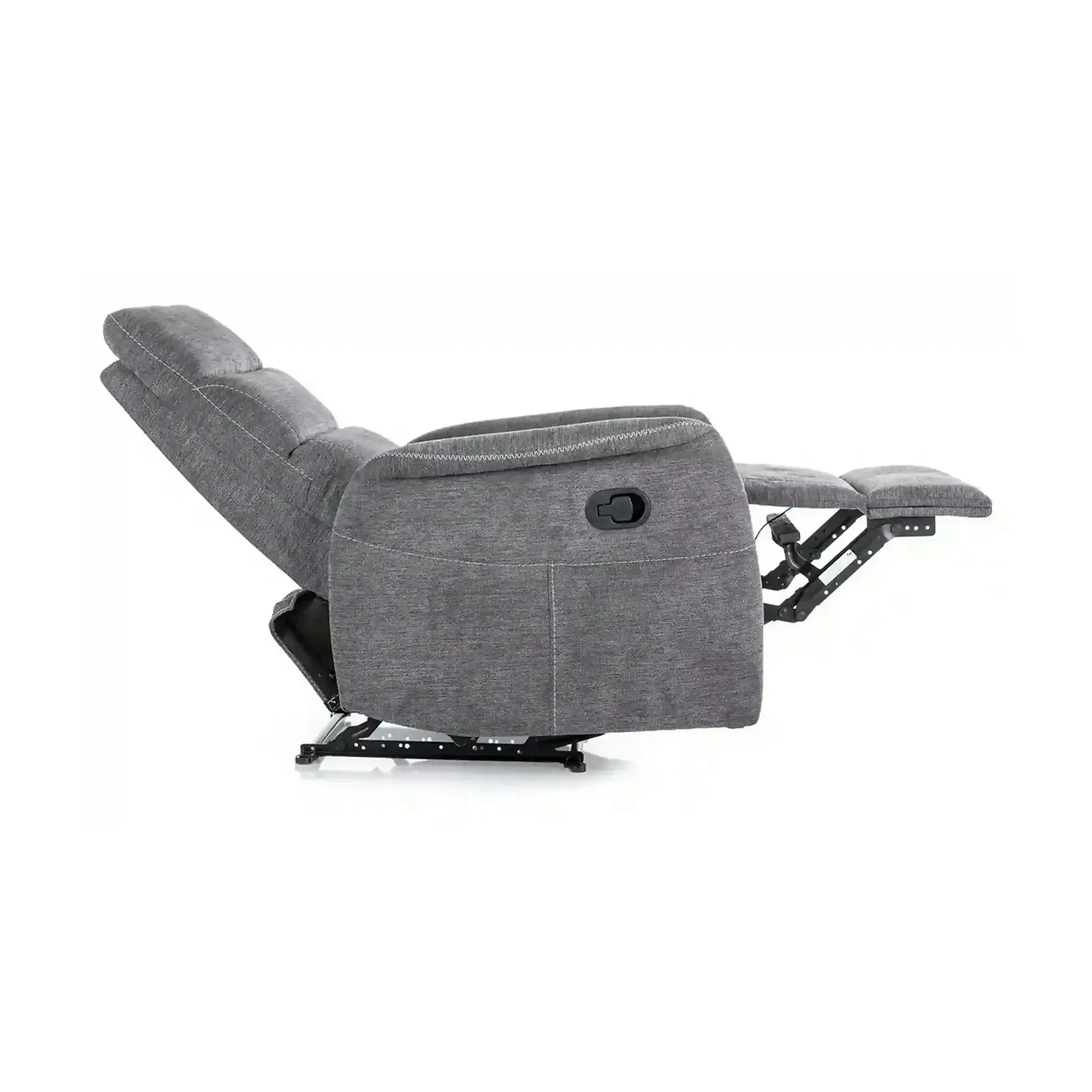 Fotoliu recliner SOLON M, stofa clasica gri inchis - Brego 18, 74x86/162x106 cm