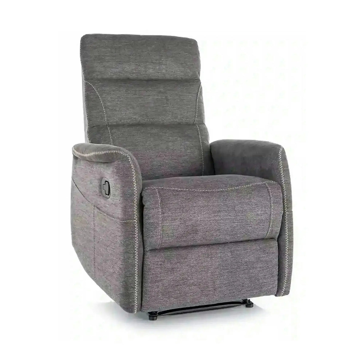 Fotoliu recliner SOLON M, stofa clasica gri inchis - Brego 18, 74x86/162x106 cm
