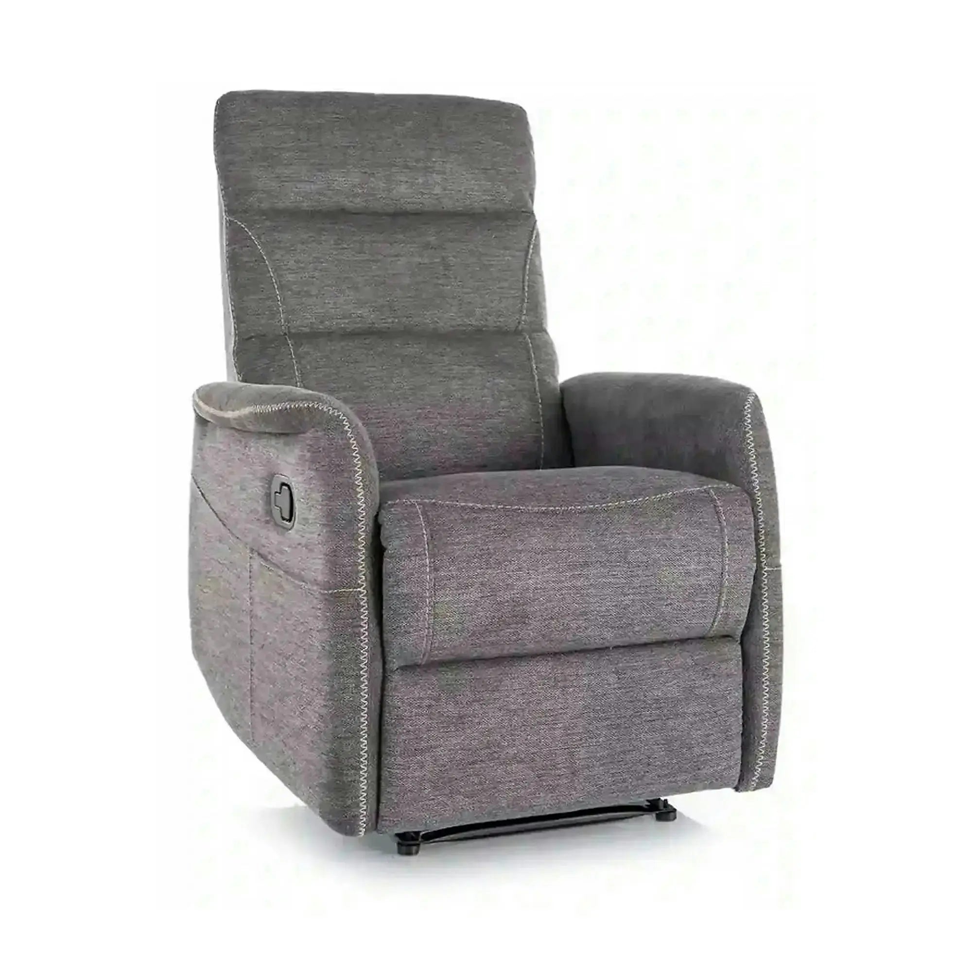 Fotoliu recliner SOLON M, stofa clasica gri inchis - Brego 18, 74x86/162x106 cm