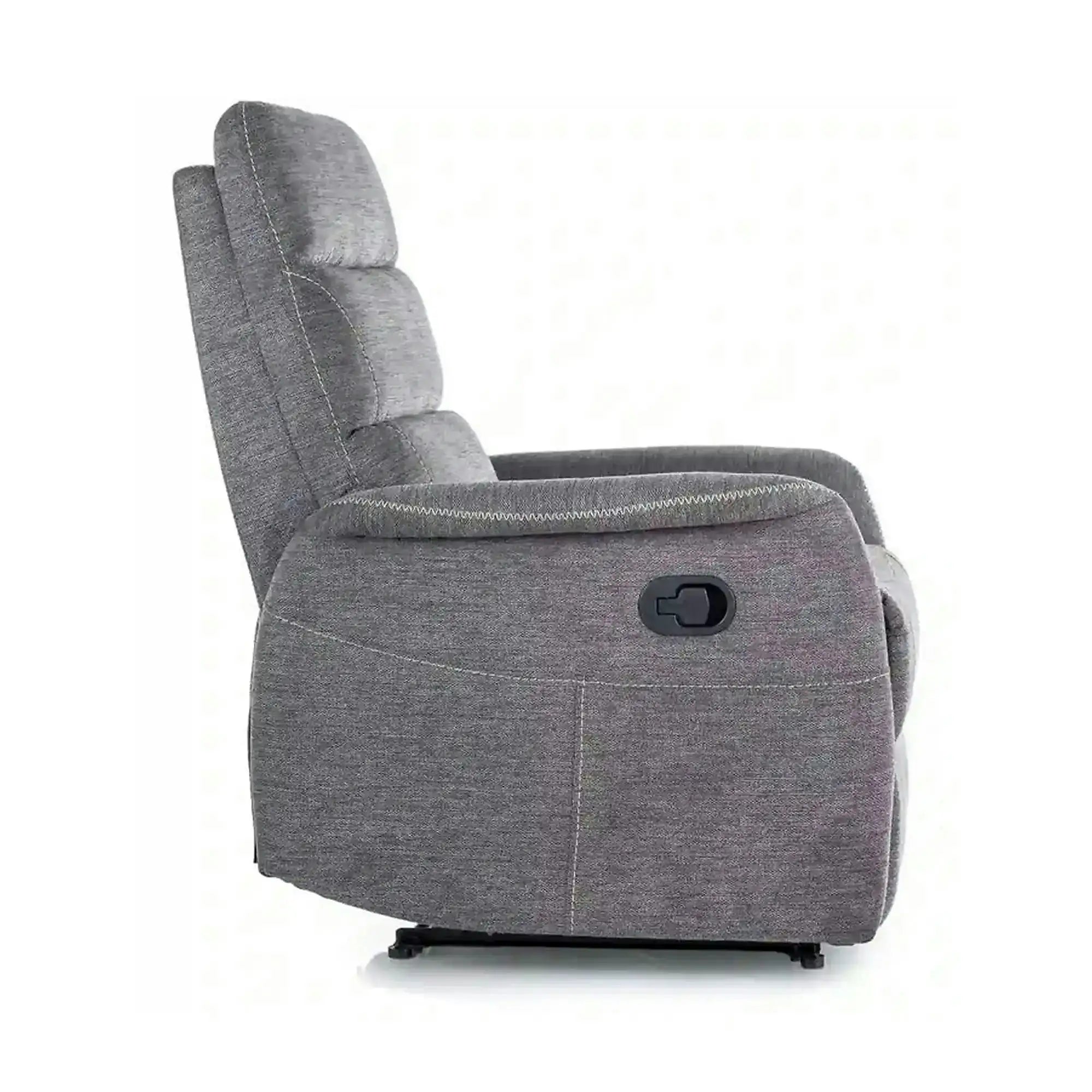 Fotoliu recliner SOLON M, stofa clasica gri inchis - Brego 18, 74x86/162x106 cm