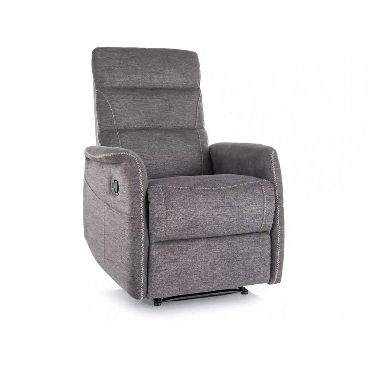 Fotoliu recliner SOLON M, stofa clasica gri inchis - Brego 18, 74x86/162x106 cm
