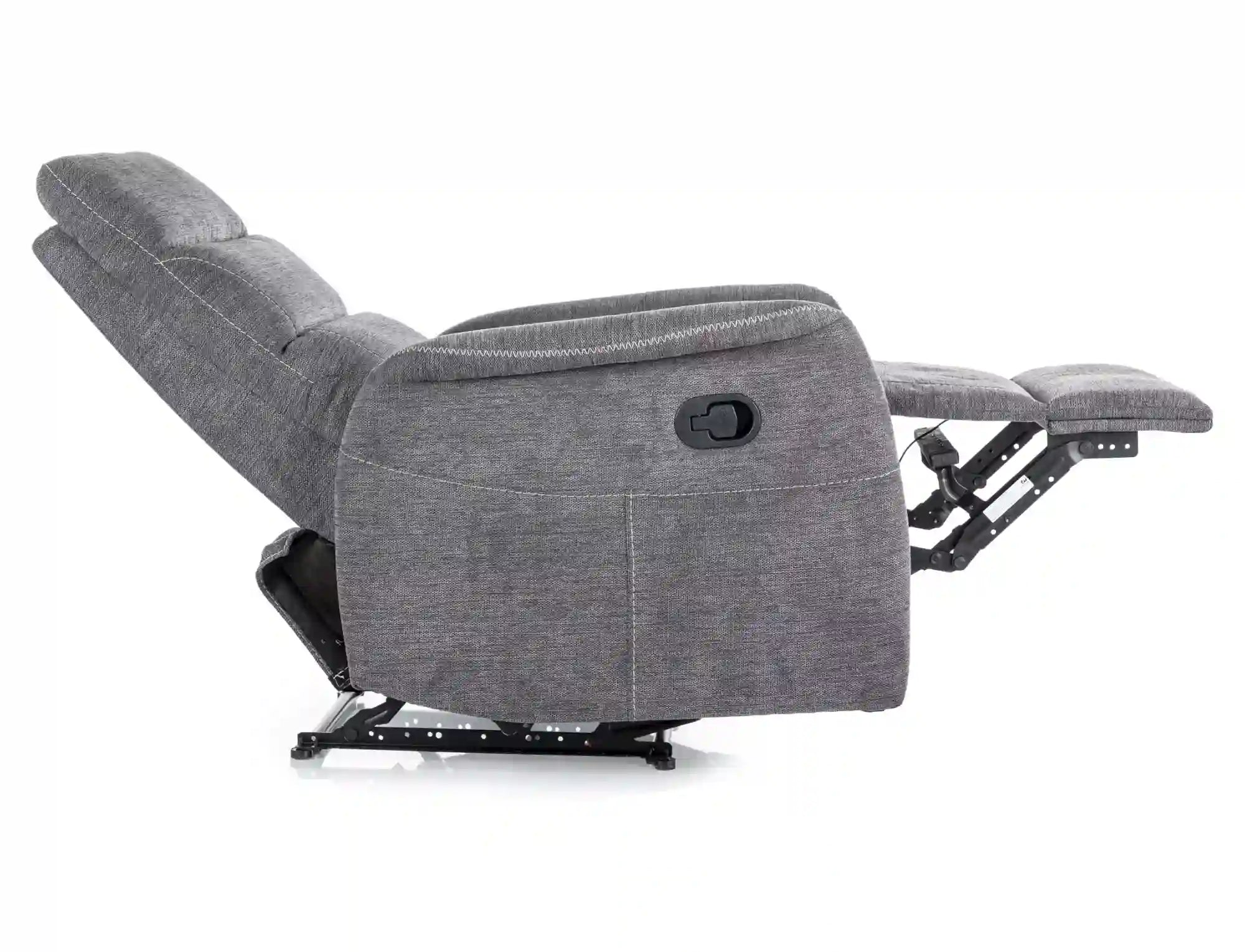 Fotoliu recliner SOLON M, stofa clasica gri inchis - Brego 18, 74x86/162x106 cm