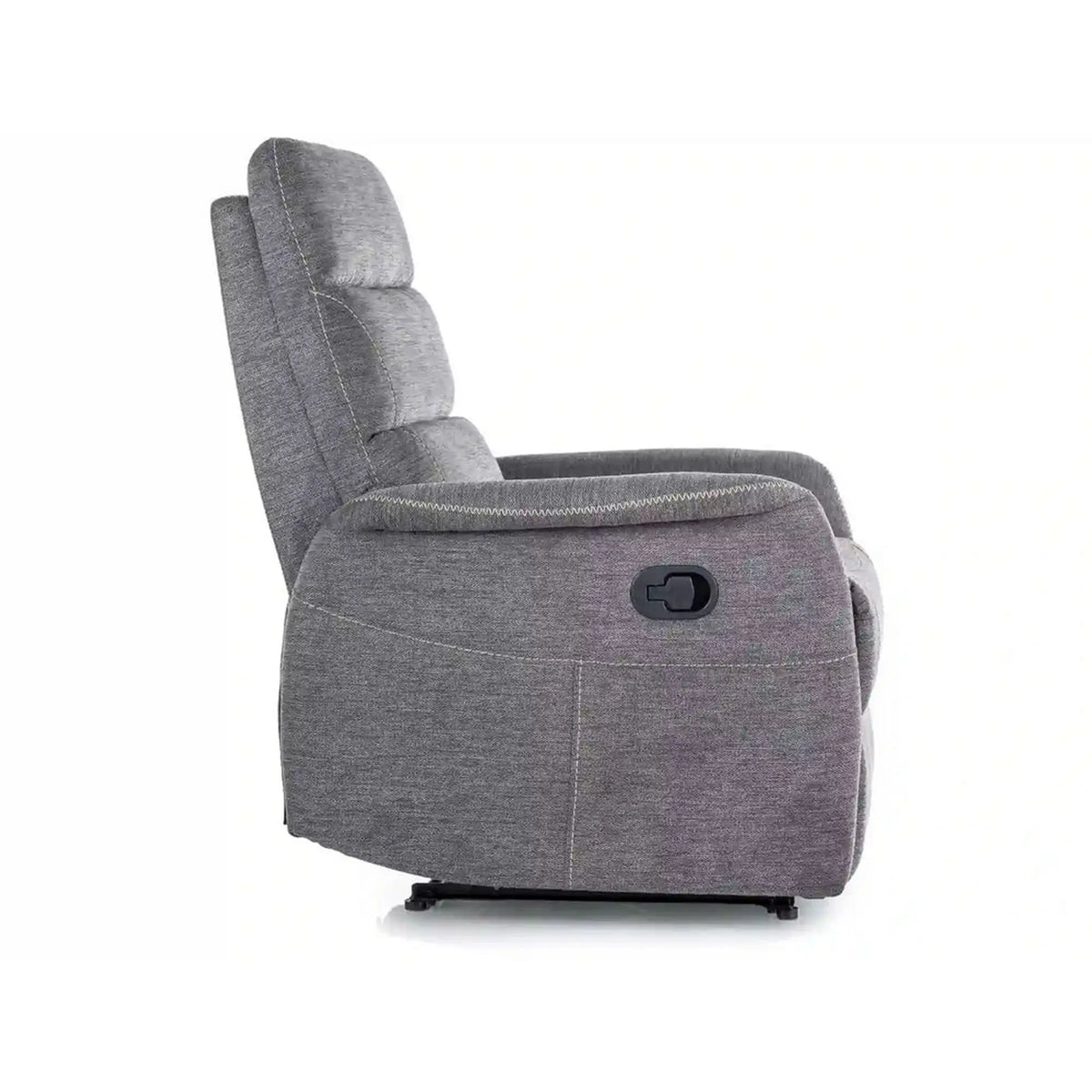 Fotoliu recliner SOLON M, stofa clasica gri inchis - Brego 18, 74x86/162x106 cm