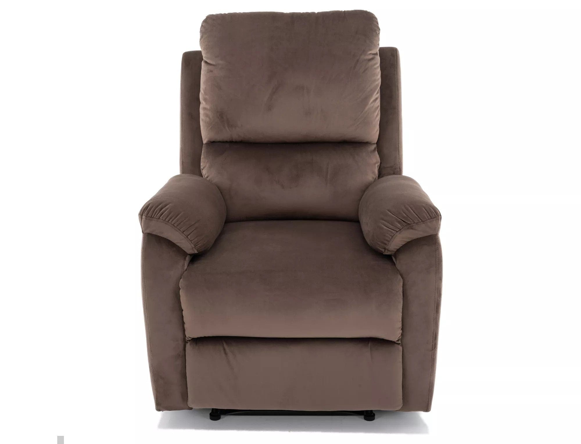 Fotoliu recliner SPENCER 1, cappuccino/negru, stofa catifelata/metal, 80x94/164x101 cm