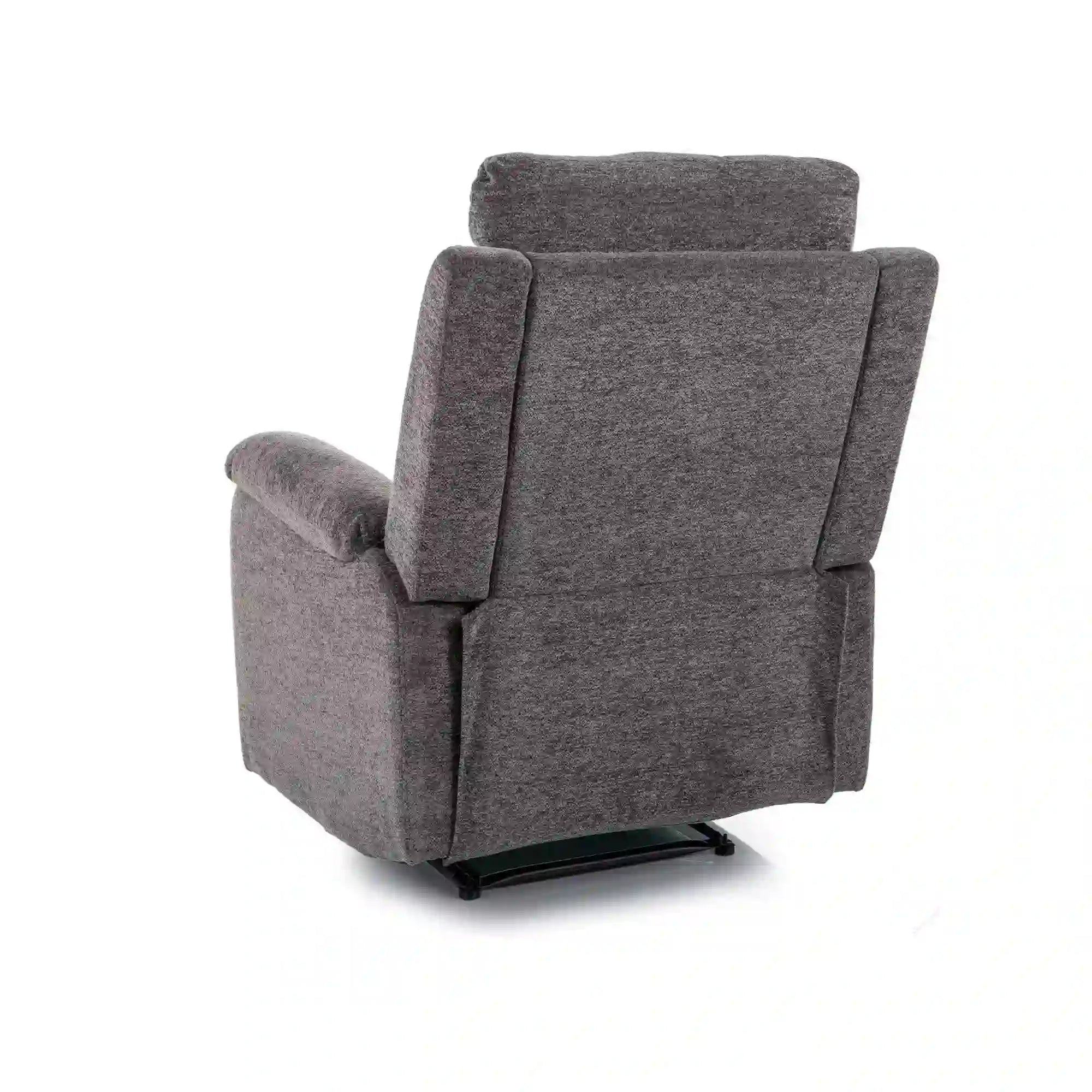 Fotoliu recliner SPENCER 1, gri inchis/negru, stofa clasica/metal, 80x94/164x101 cm