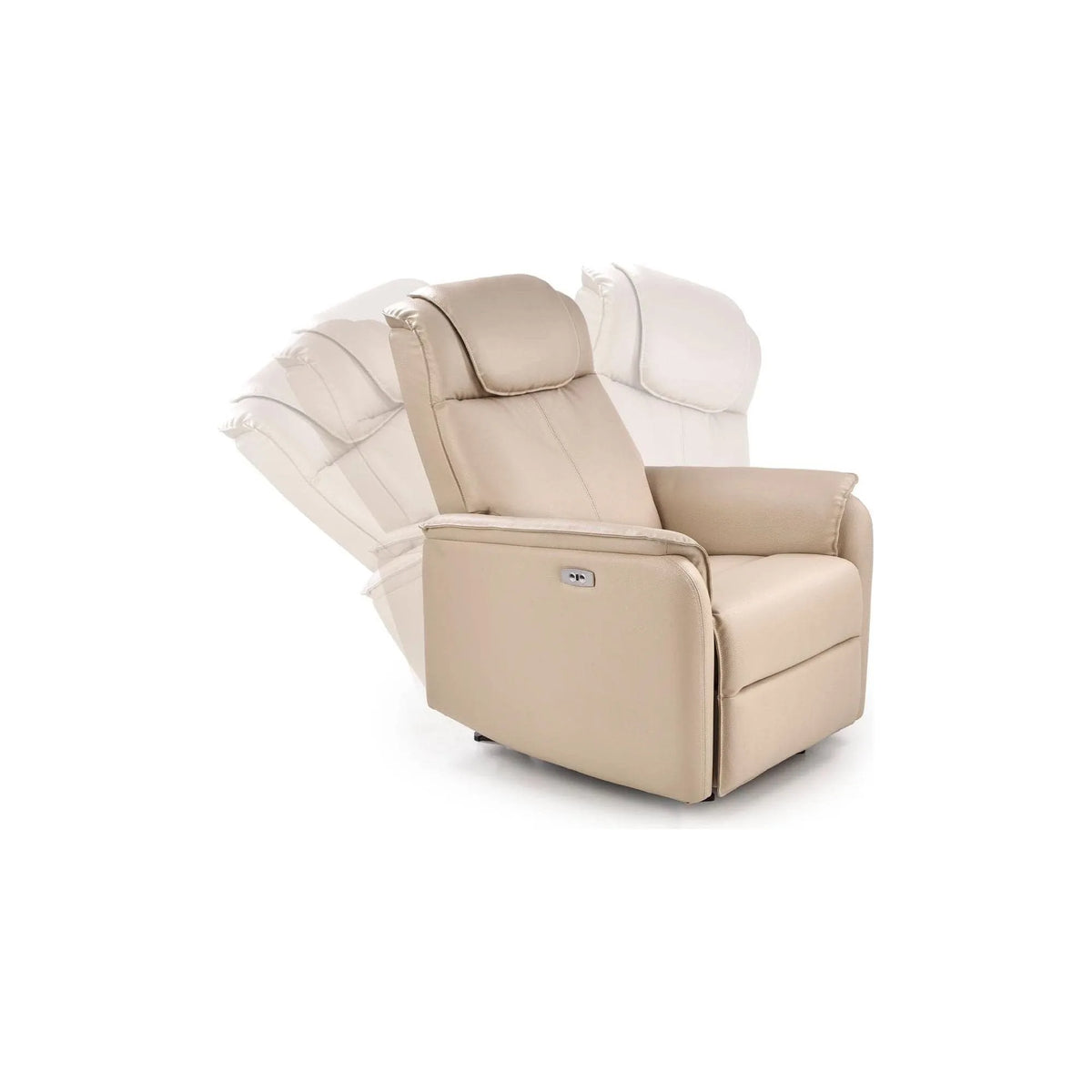 Fotoliu reglabil PARADISE, crem/negru, piele ecologica/metal, 75x94x103 cm