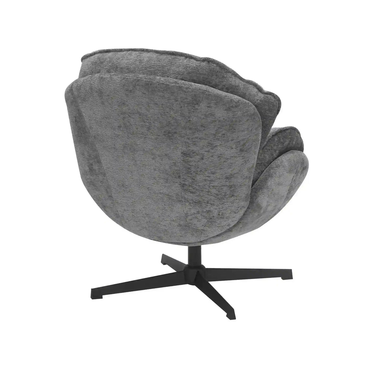 Fotoliu rotativ BETTY, gri/negru, stofa clasica/metal, 73x87x83 cm