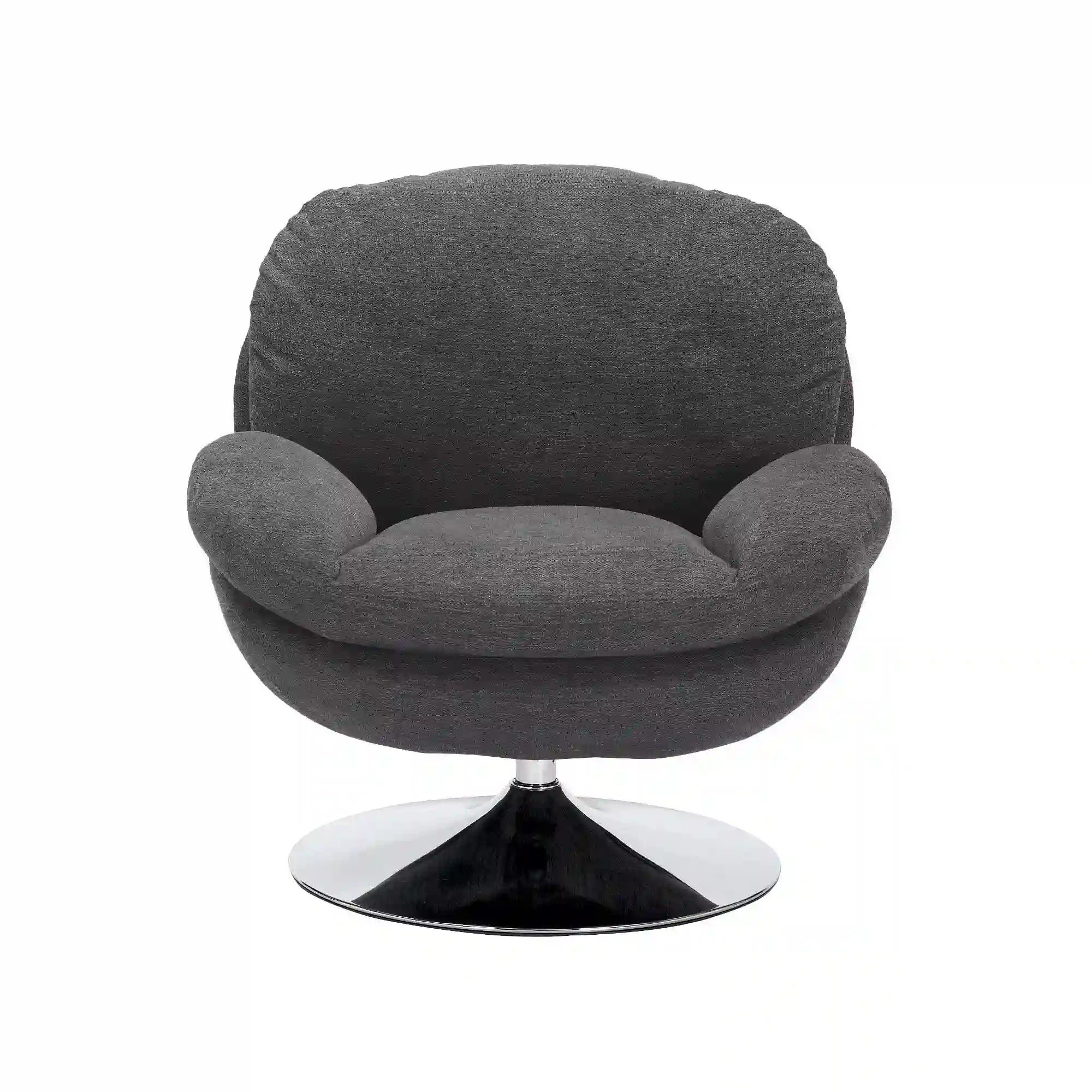 Fotoliu rotativ BRIGITTE, stofa clasica gri inchis - Brego 18, 77x87x83 cm