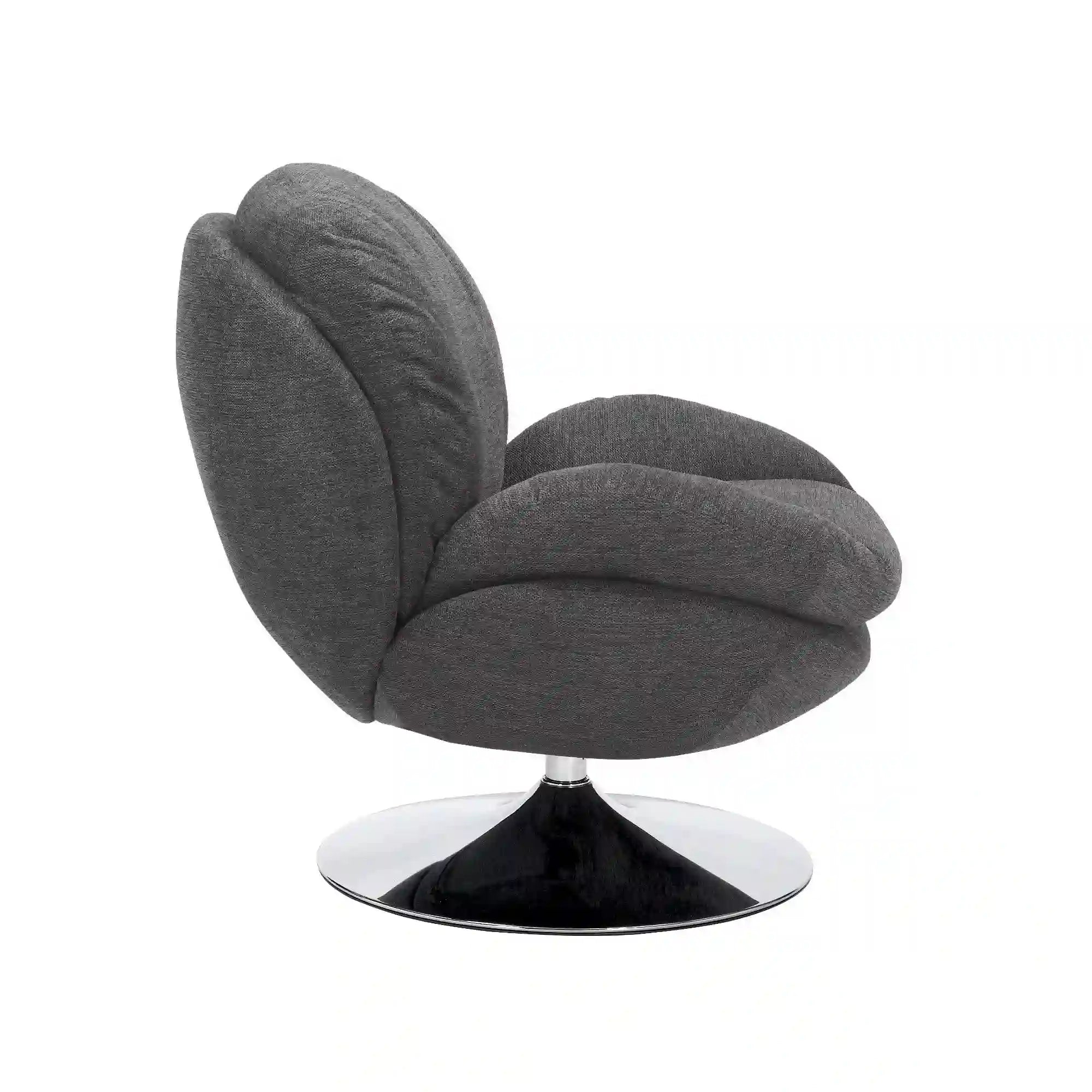 Fotoliu rotativ BRIGITTE, stofa clasica gri inchis - Brego 18, 77x87x83 cm