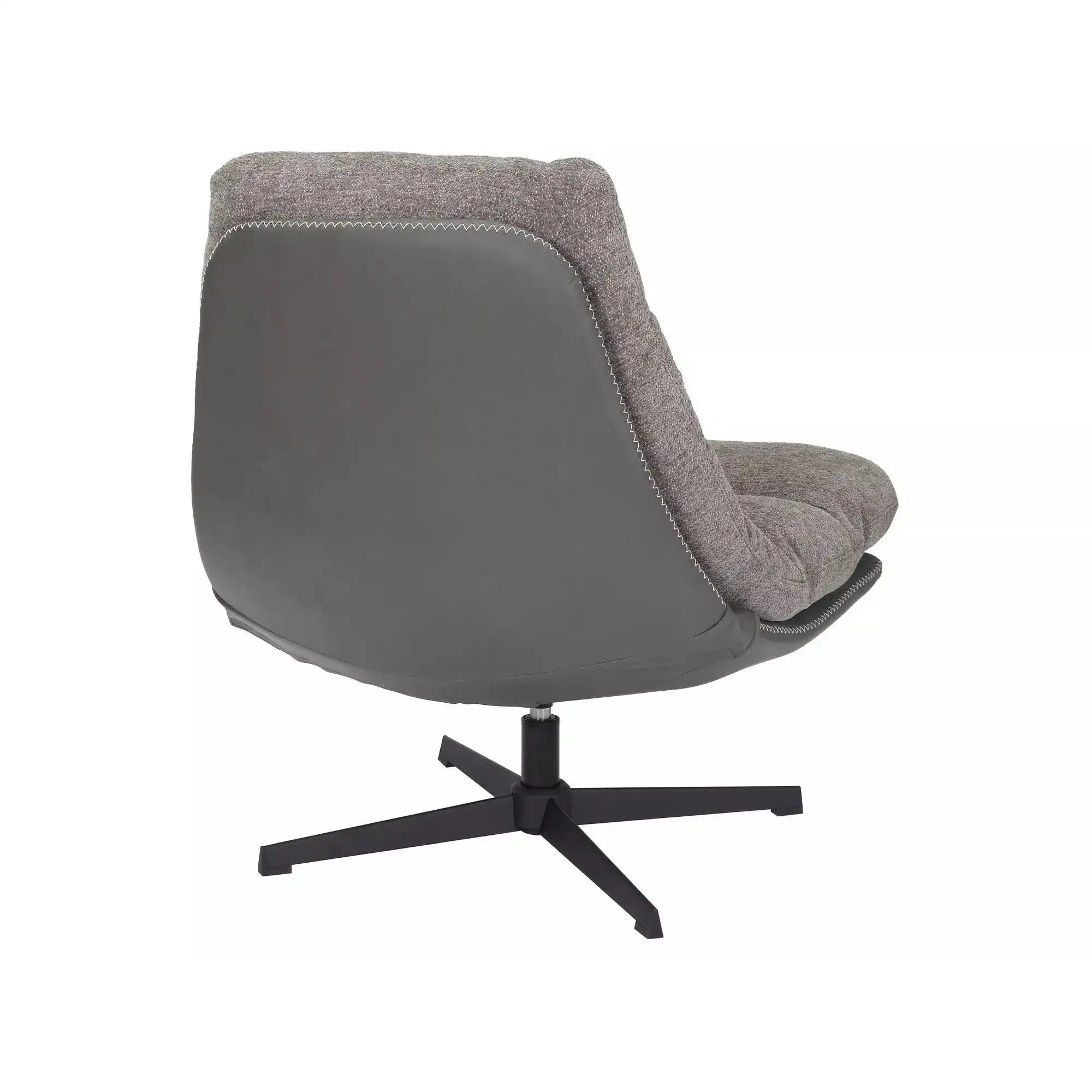 Fotoliu rotativ FELICIA, stofa clasica gri - Raven 07/piele ecologica, 79x87x91 cm