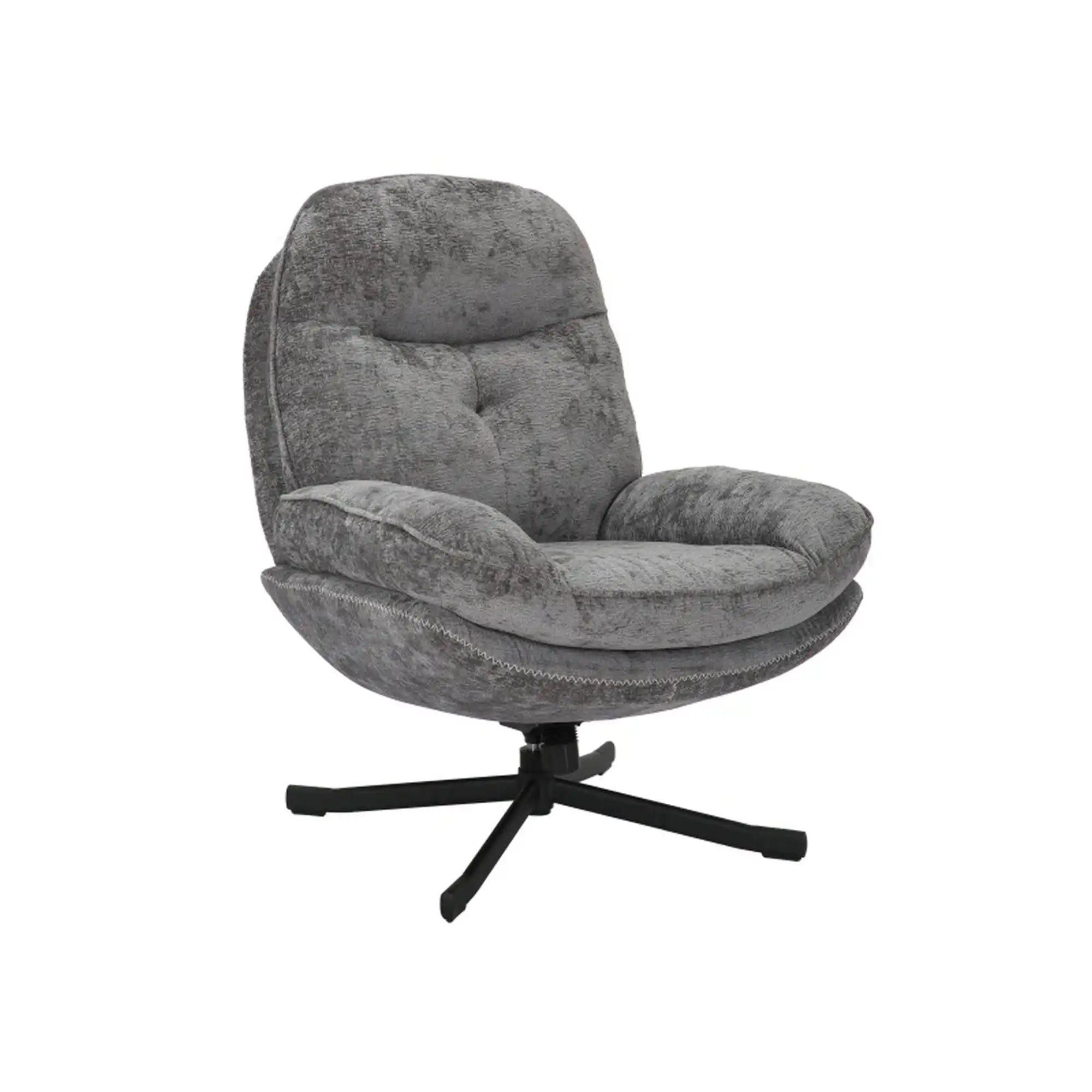 Fotoliu rotativ HARPER, stofa gri - Tap 240, 77x83x101 cm