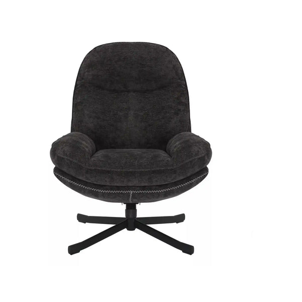 Fotoliu rotativ HARPER, stofa negru - Tap 242, 77x83x101 cm
