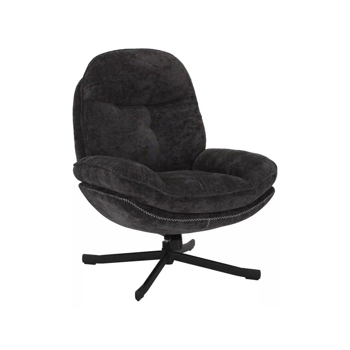 Fotoliu rotativ HARPER, stofa negru - Tap 242, 77x83x101 cm