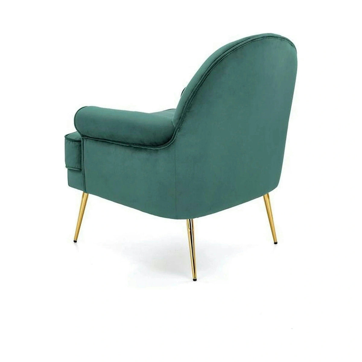Fotoliu SANTI, verde inchis/auriu, stofa catifelata/otel, 74x74x88 cm