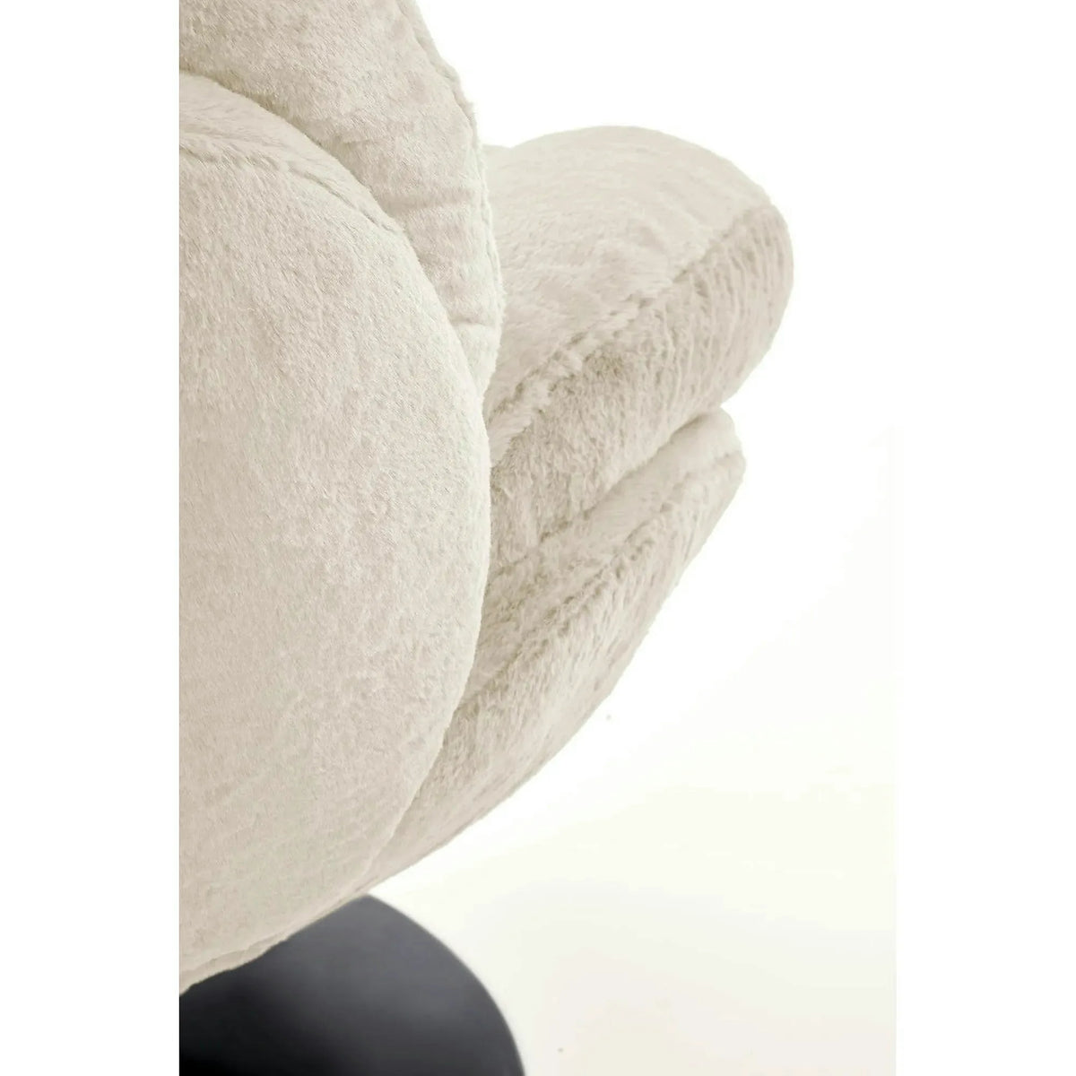 Fotoliu SHELL, blana artificiala crem - Lapit 23, 80x87x86 cm