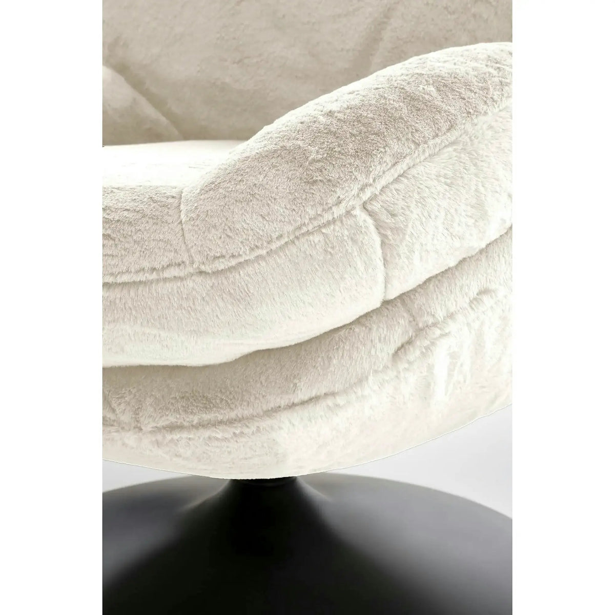 Fotoliu SHELL, blana artificiala crem - Lapit 23, 80x87x86 cm
