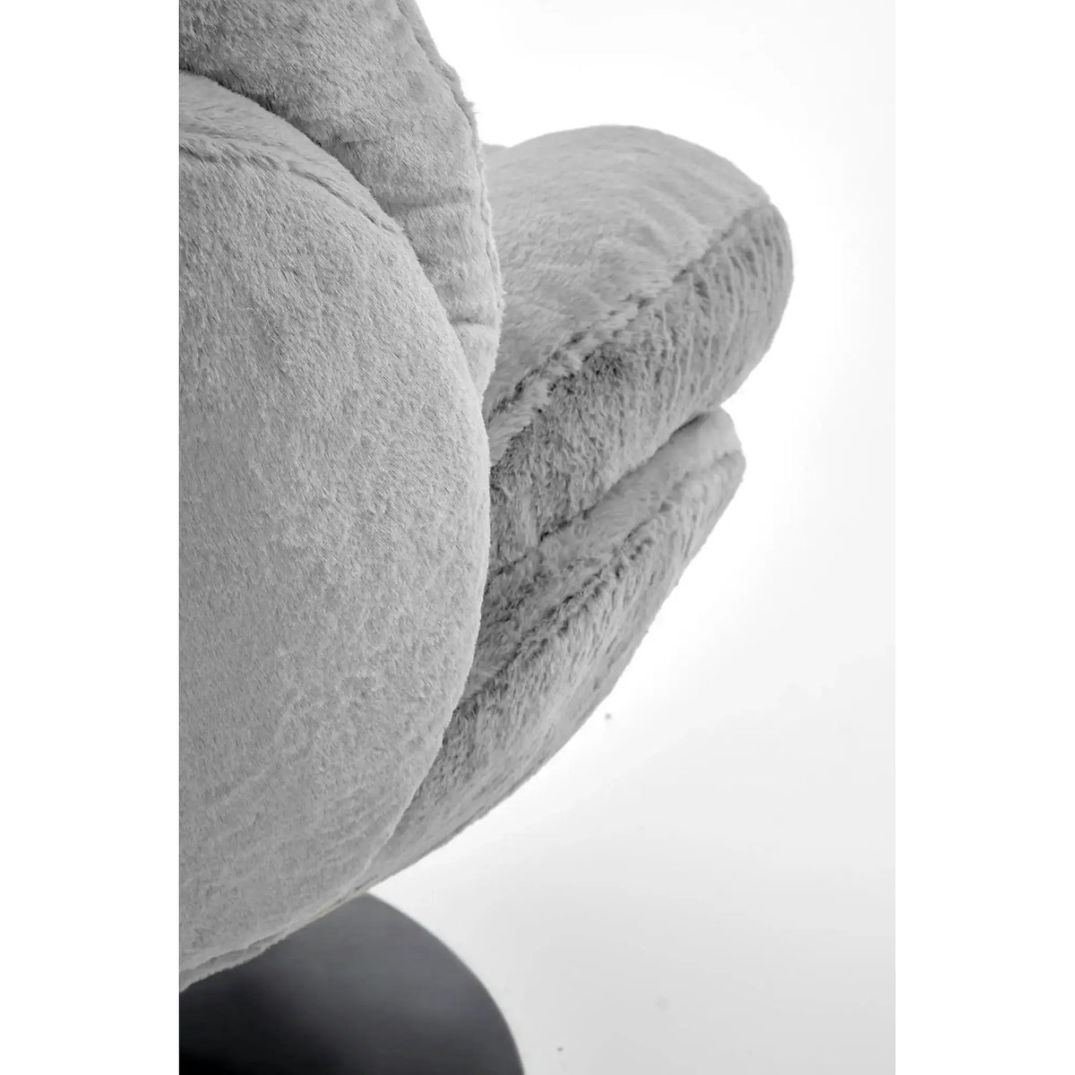 Fotoliu SHELL, blana artificiala gri - Lapit 06, 80x87x86 cm