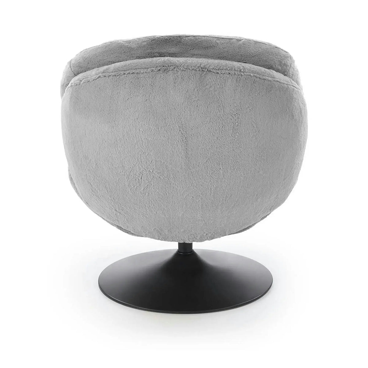 Fotoliu SHELL, blana artificiala gri - Lapit 06, 80x87x86 cm