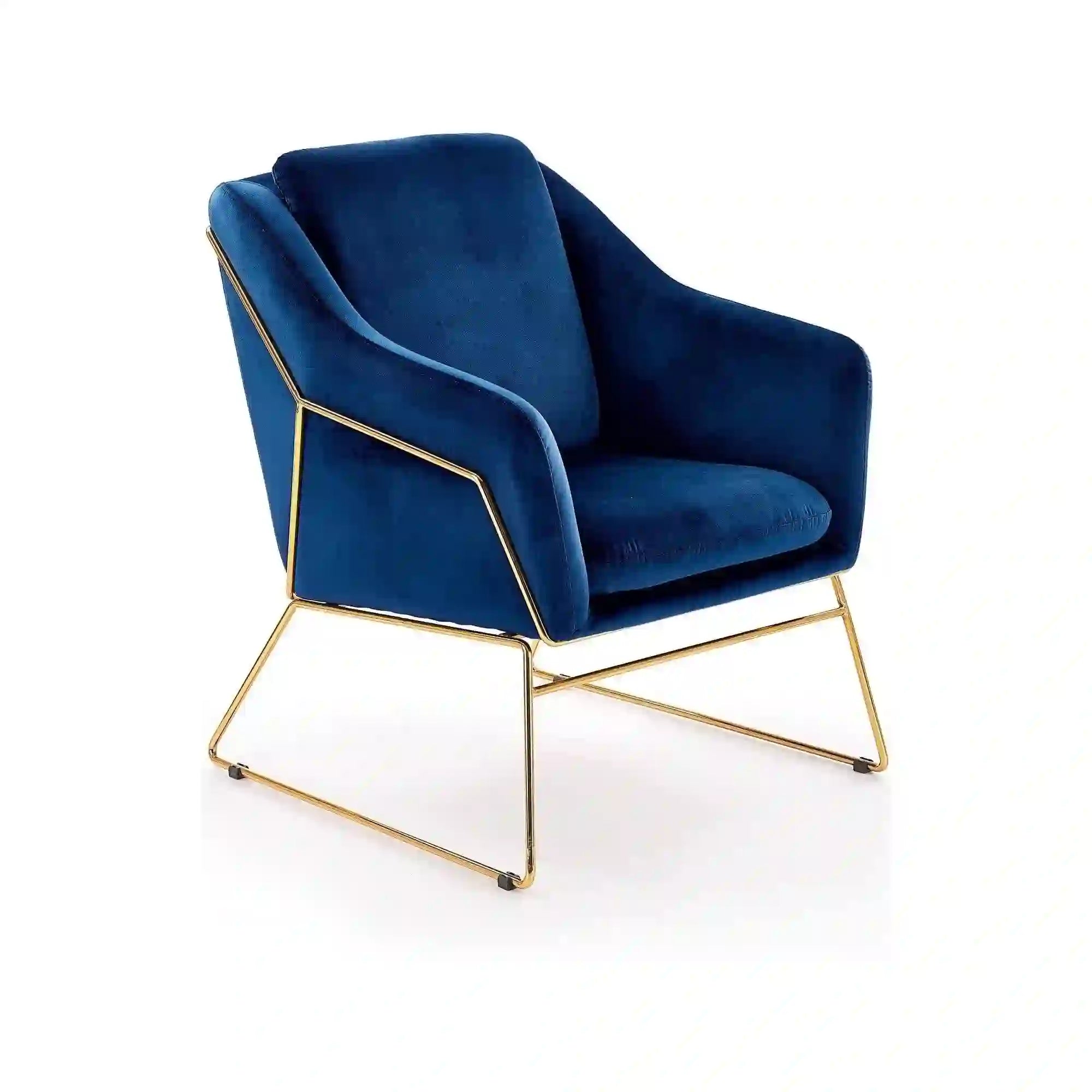 Fotoliu SOFT 3, stofa catifelata albastru - Bluvel 86, 69x76x81 cm