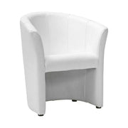 Fotoliu TM-1, alb/negru, piele ecologica/plastic, 67x60x76 cm