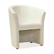 Fotoliu TM-1, crem/negru, piele ecologica/plastic, 67x60x76 cm