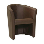 Fotoliu TM-1, maro inchis/negru, piele ecologica/plastic, 67x60x76 cm