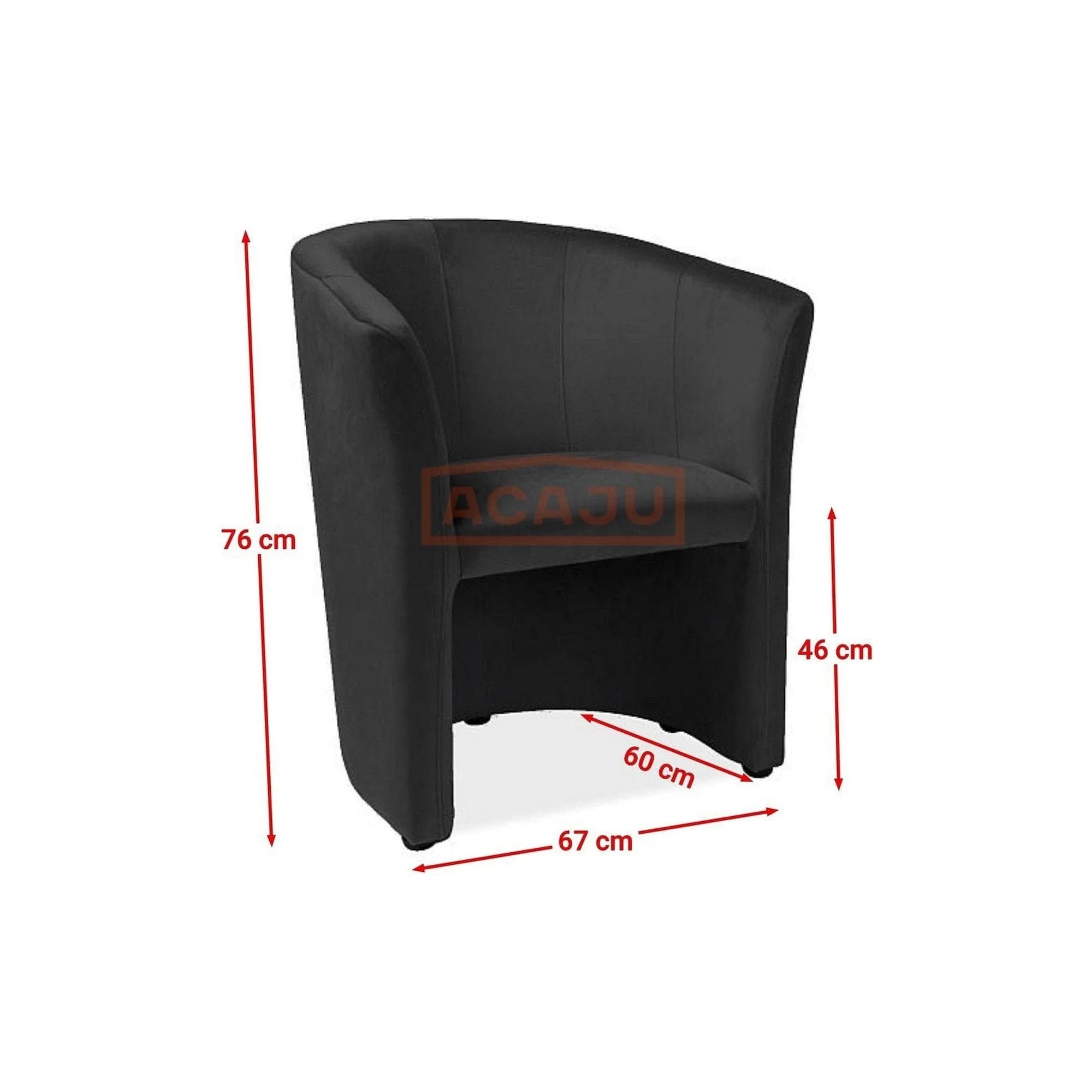 Fotoliu TM-1, negru, stofa catifelata, 67x60x76 cm