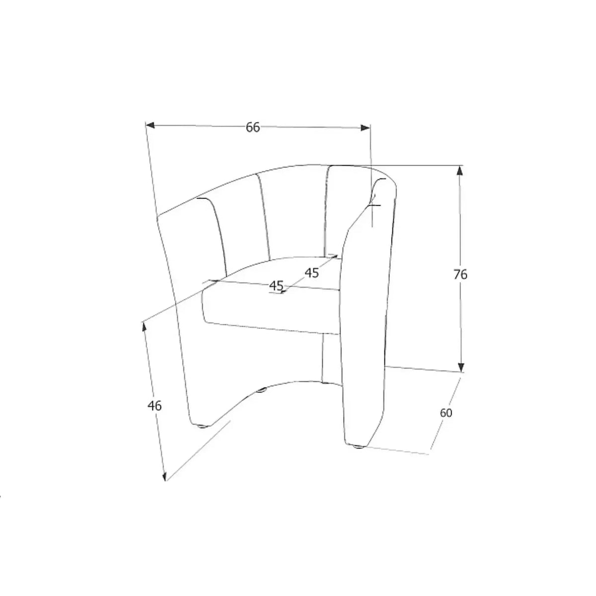 Fotoliu TM-1, negru, stofa catifelata, 67x60x76 cm
