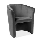 Fotoliu TM-1, stofa catifelata gri - Bluvel 14, 67x60x76 cm