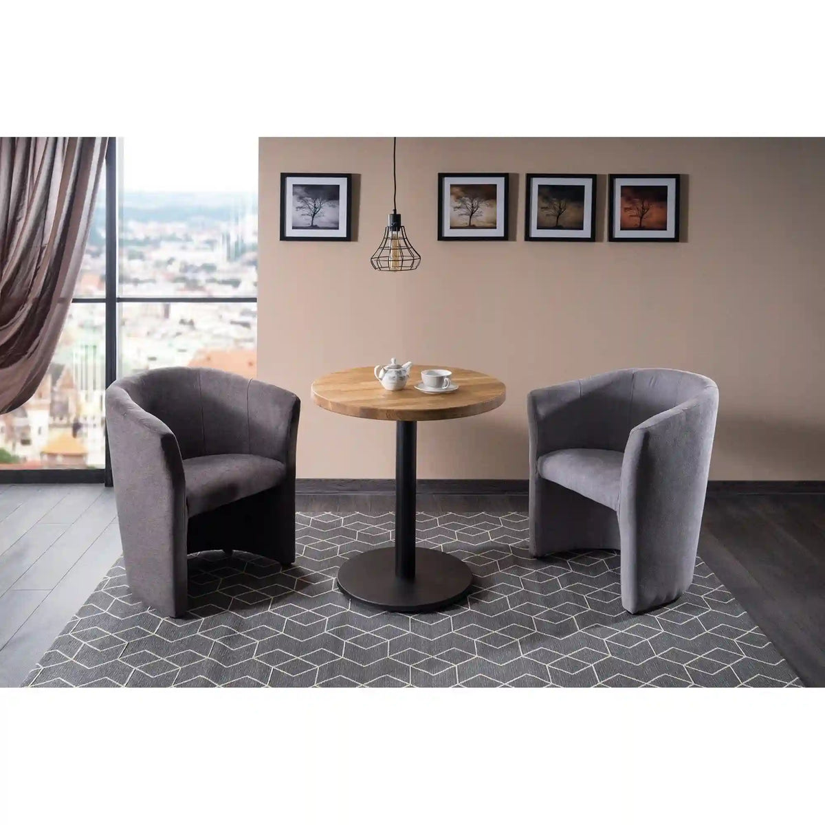 Fotoliu TM-1, stofa catifelata gri - Bluvel 14, 67x60x76 cm