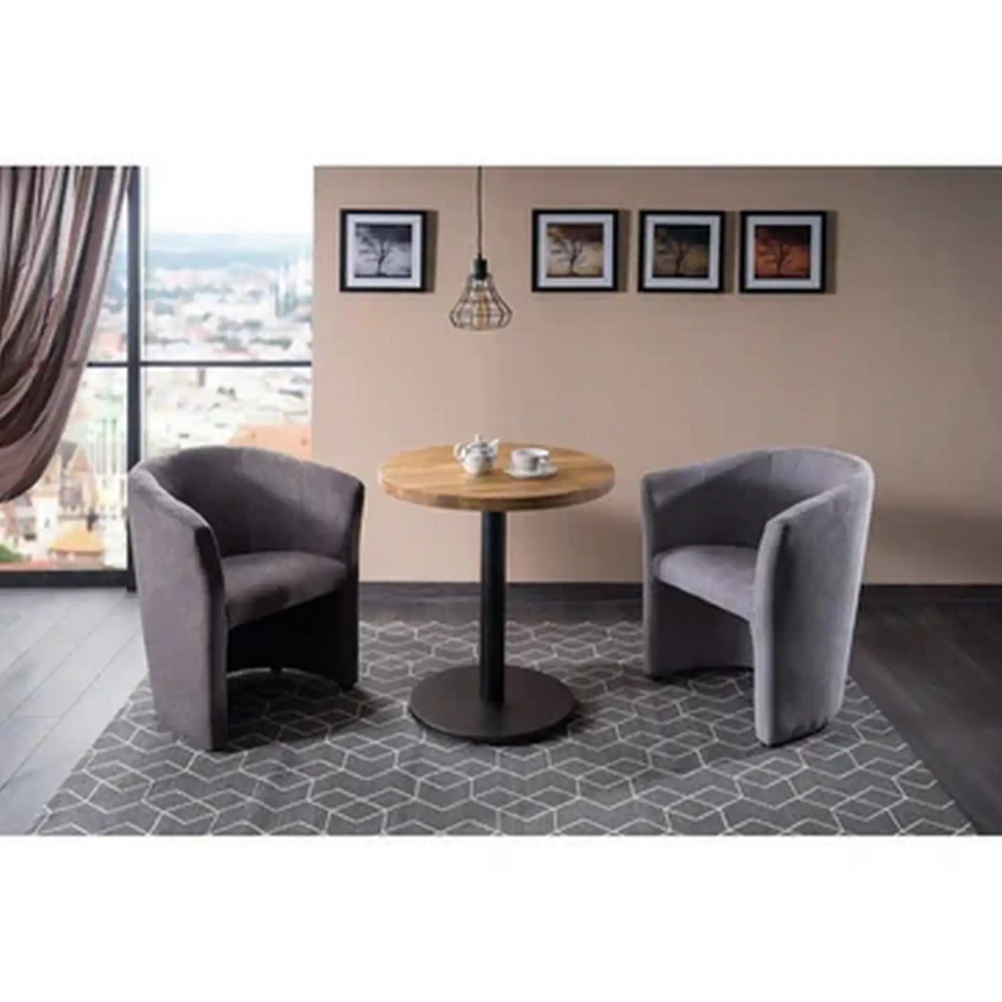 Fotoliu TM-1, stofa catifelata gri - Bluvel 14, 67x60x76 cm