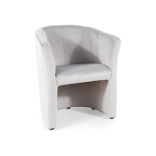 Fotoliu TM-1, stofa catifelata gri deschis - Bluvel 03, 67x60x76 cm