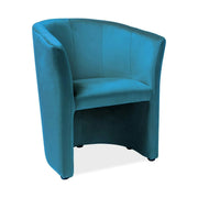 Fotoliu TM-1, stofa catifelata turcoaz - Bluvel 85, 67x60x76 cm