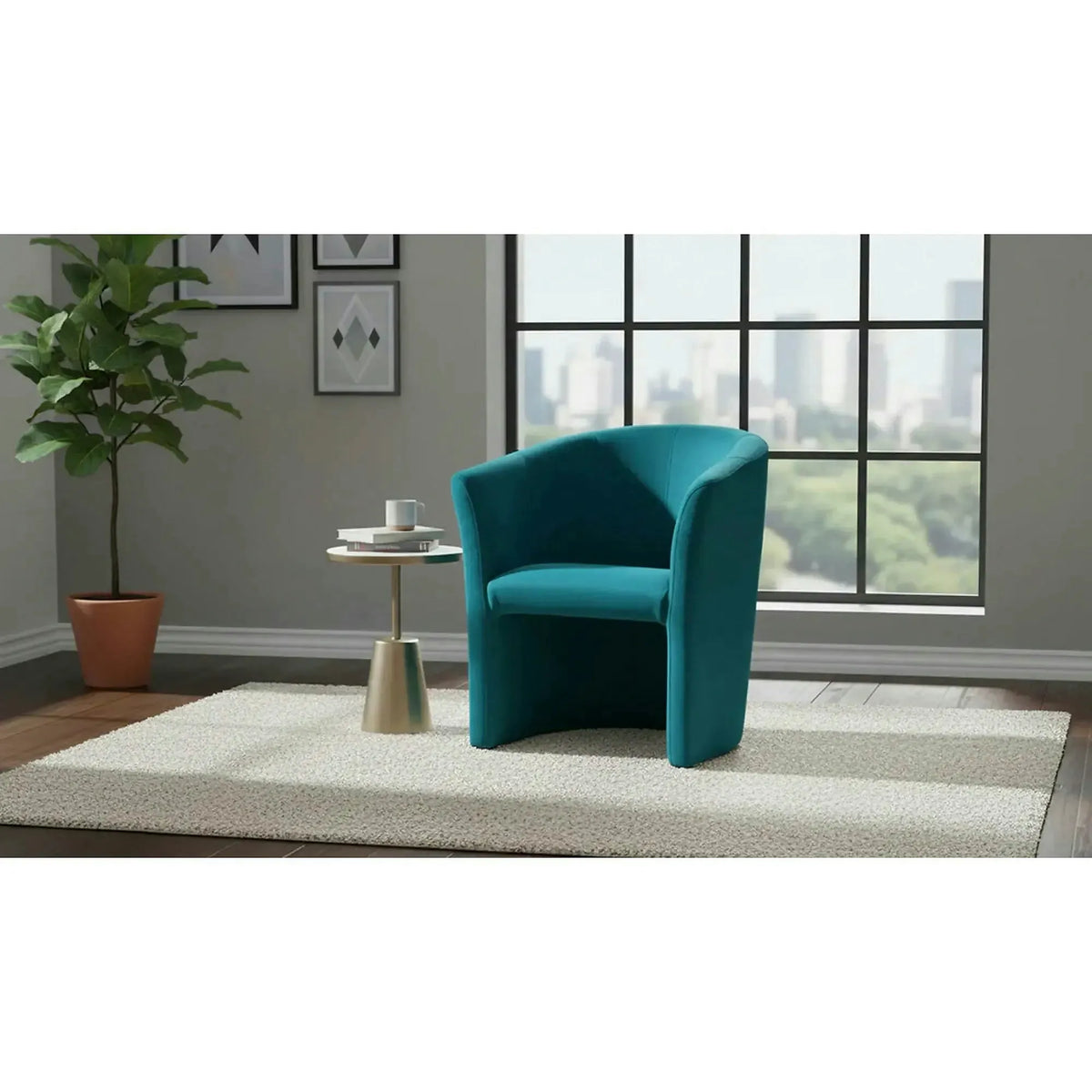 Fotoliu TM-1, stofa catifelata turcoaz - Bluvel 85, 67x60x76 cm