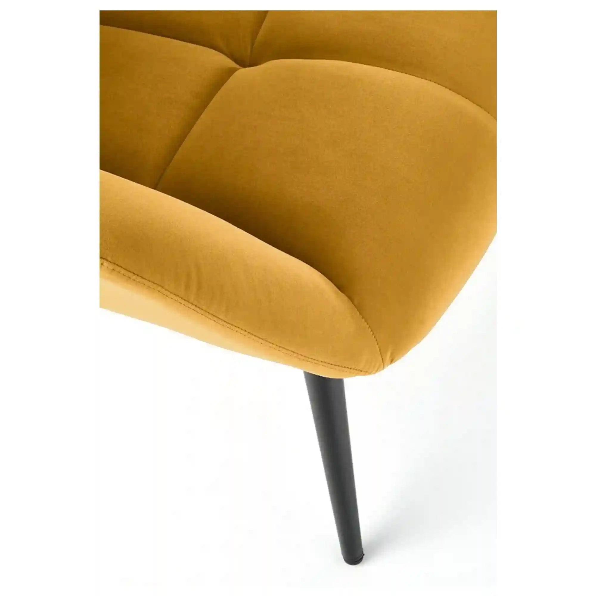 Fotoliu TYRION, galben mustar/negru, stofa catifelata/otel, 75x86x91 cm