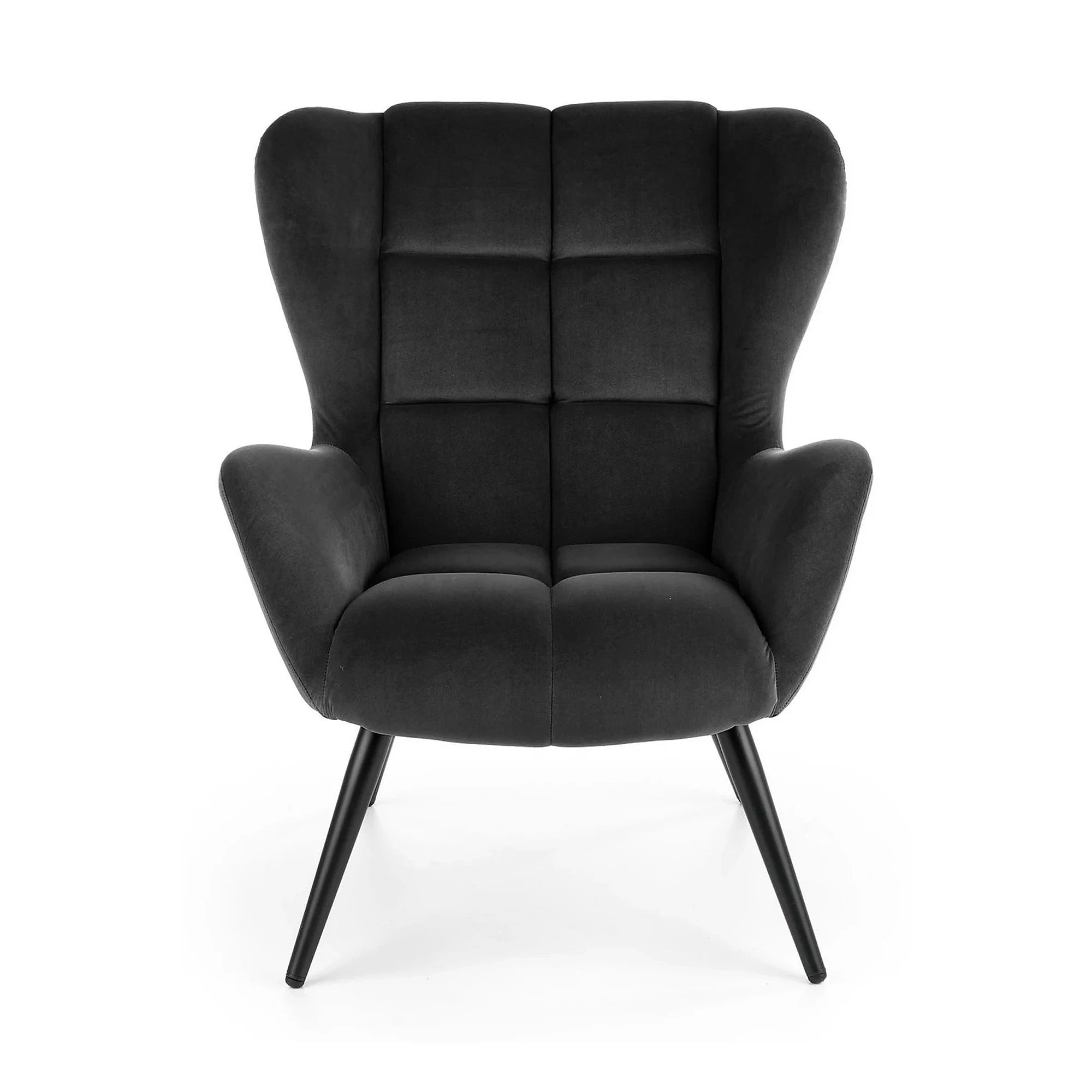 Fotoliu TYRION, stofa catifelata negru - Bluvel 19, 75x86x91 cm