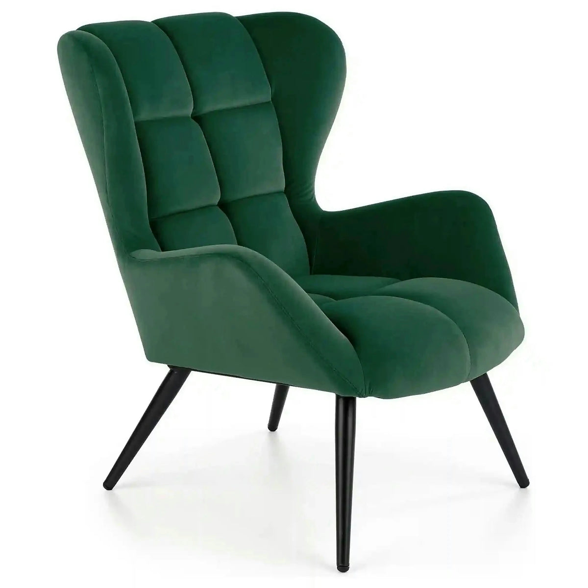 Fotoliu TYRION, stofa catifelata verde inchis - Bluvel 78, 75x86x91 cm