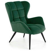 Fotoliu TYRION, stofa catifelata verde inchis - Bluvel 78, 75x86x91 cm