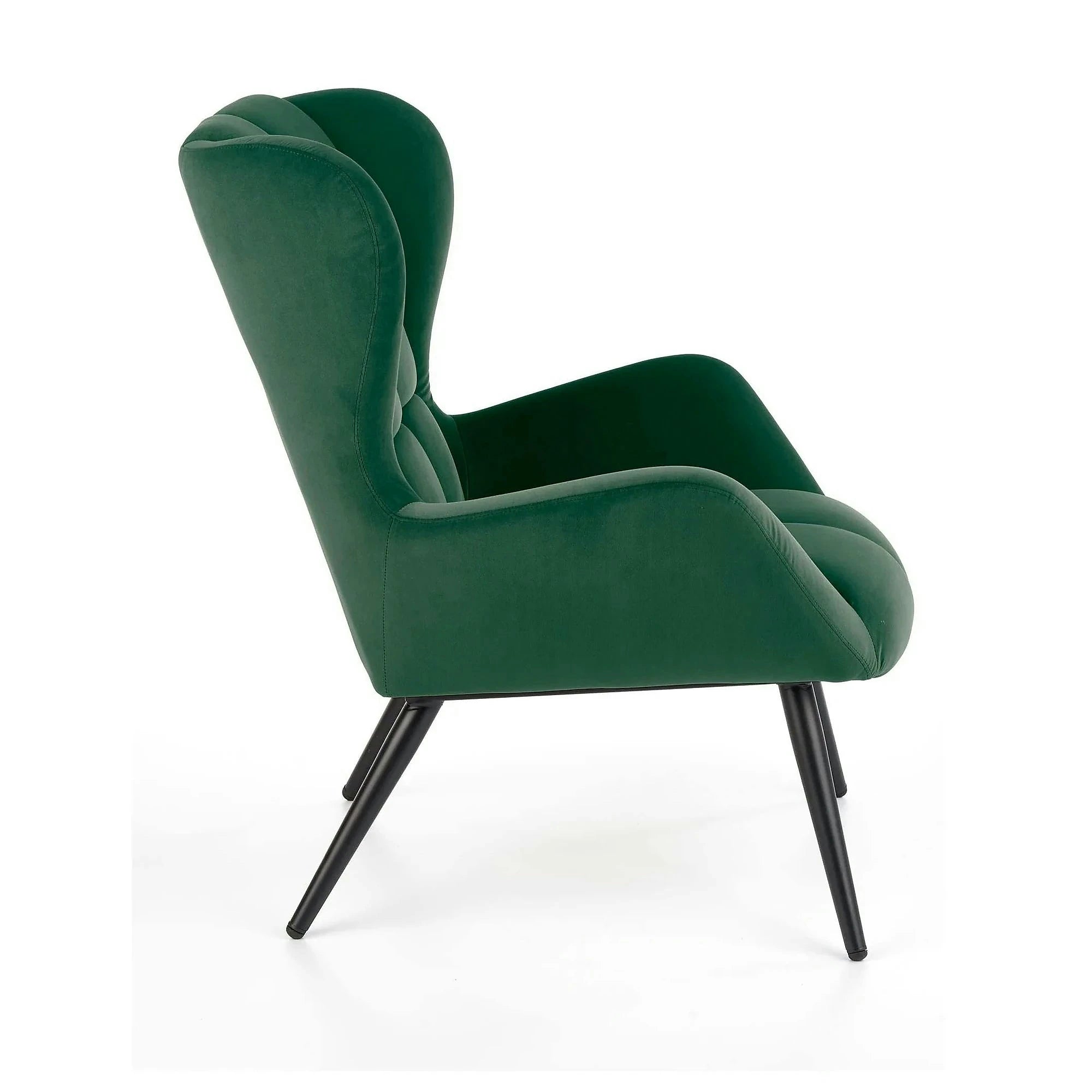 Fotoliu TYRION, stofa catifelata verde inchis - Bluvel 78, 75x86x91 cm