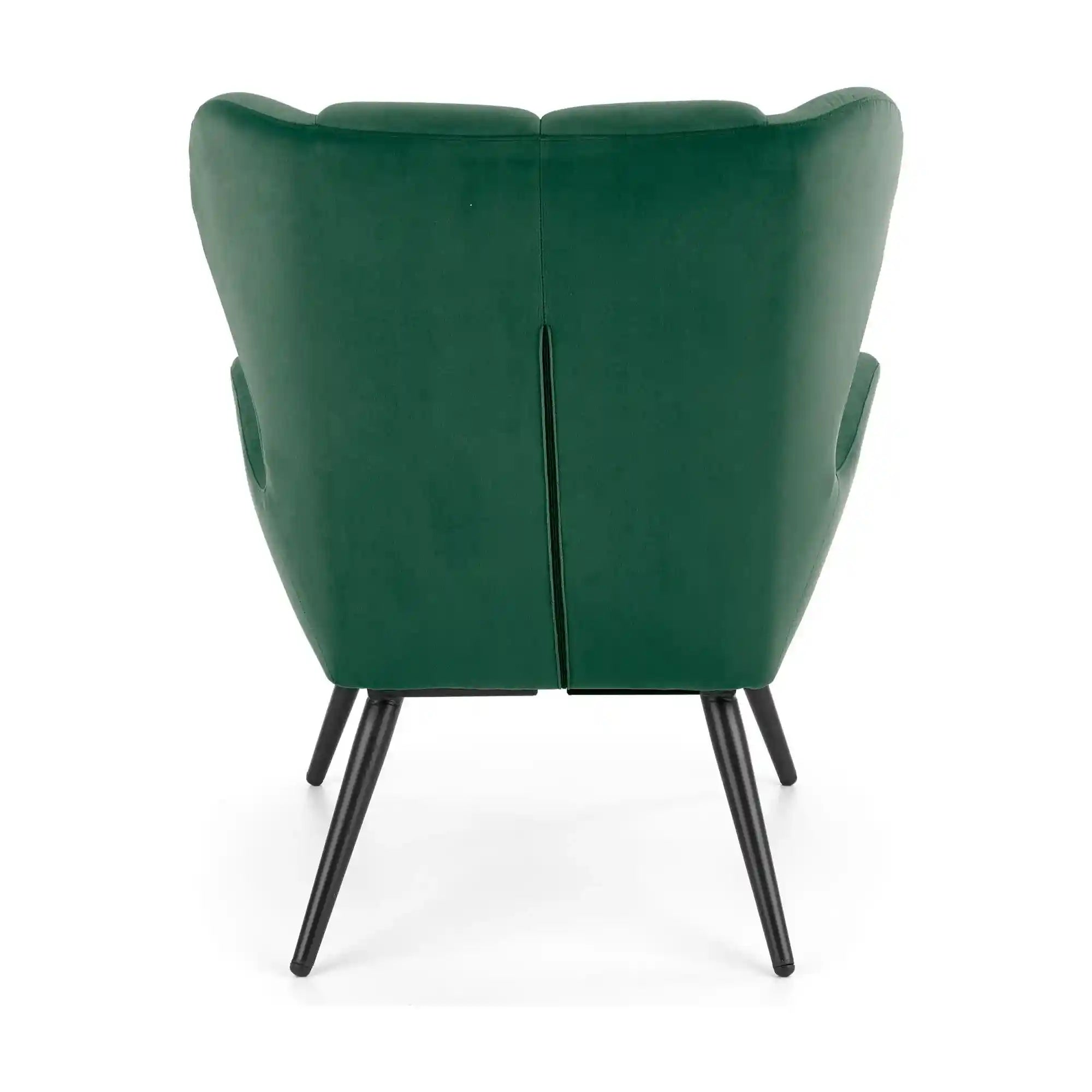 Fotoliu TYRION, verde inchis/negru, stofa catifelata/metal, 75x86x91 cm