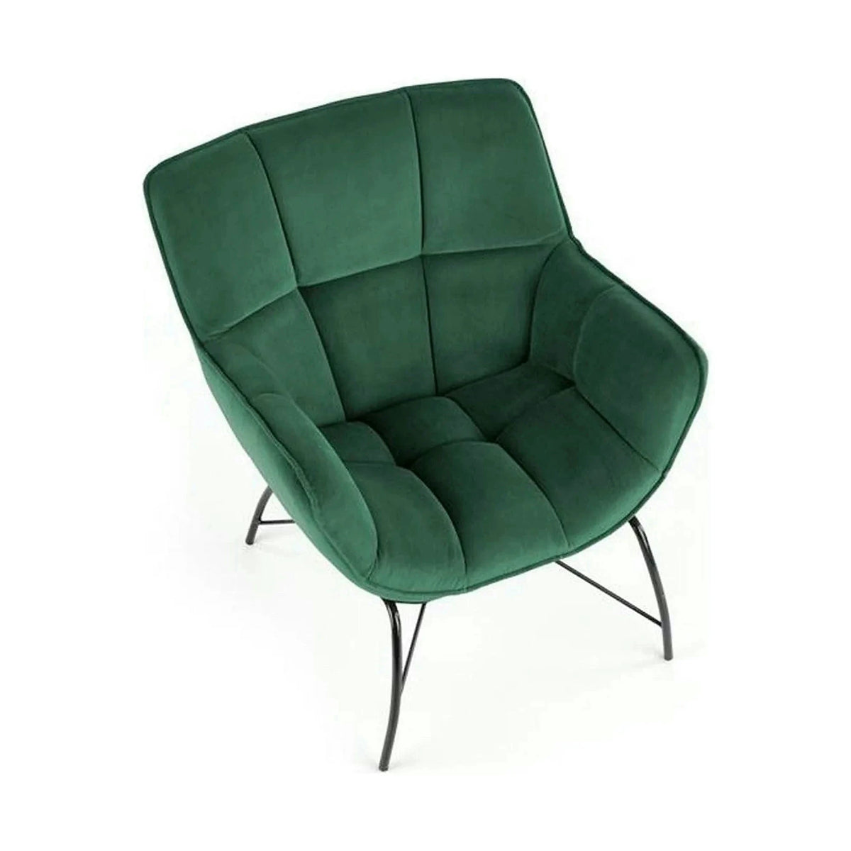 Fotoliu verde inchis BELTON, stofa catifelata/otel, 74x73x78 cm